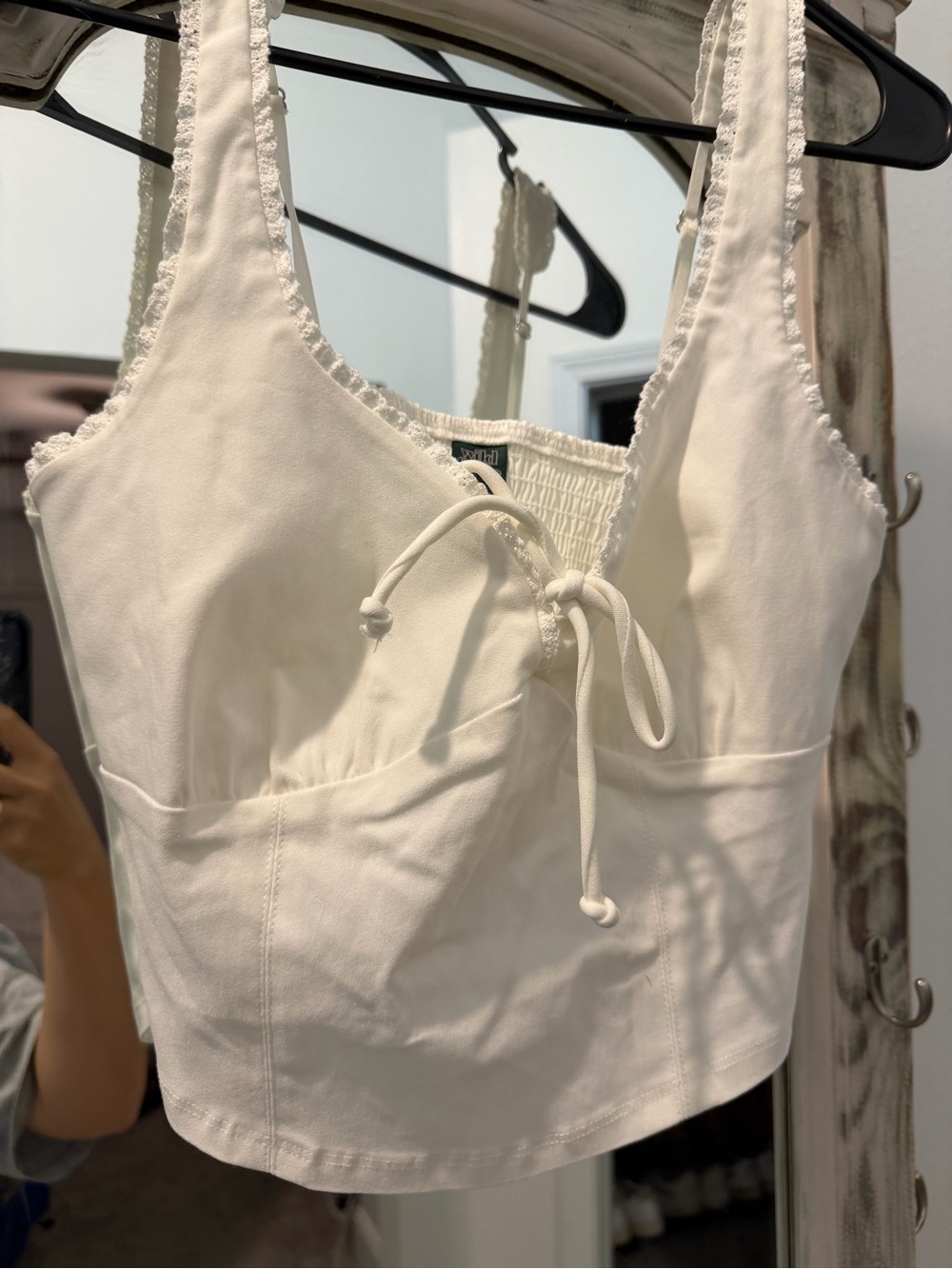 wild fable Cream Tie-Front Cropped Tank